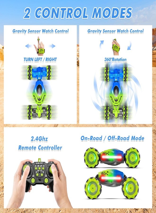 Fosgoit Gesture RC Car, 2.4GHz 4WD Gesture Sensing RC Stunt Car Toys for 6-12 Years Old Boys Girls, Hand Controlled Remote Drift Twist Offroad 360° Rotation with Lights Music for Birthday Gifts - Image 3